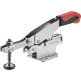 AMF 6870F - Horizontal toggle clamp with auto-adjust clamping height, with open clamping arm and horizontal base
