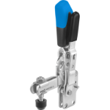 AMF 6802SE - Vertical toggle clamp with safety latch with open clamping arm and vertical base