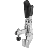 AMF 6803ST - Vertical toggle clamp with safety latch with open clamping arm and angled base