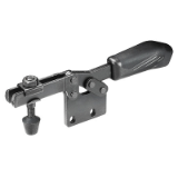 AMF 6832B - Sauterelle tirée, noire à bras d'appui ouvert et embase verticale